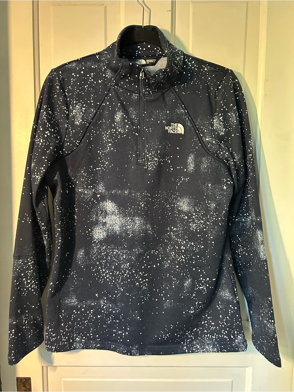 The North Face Women's Black Pullover Quarter-Zip with White Speckle Print